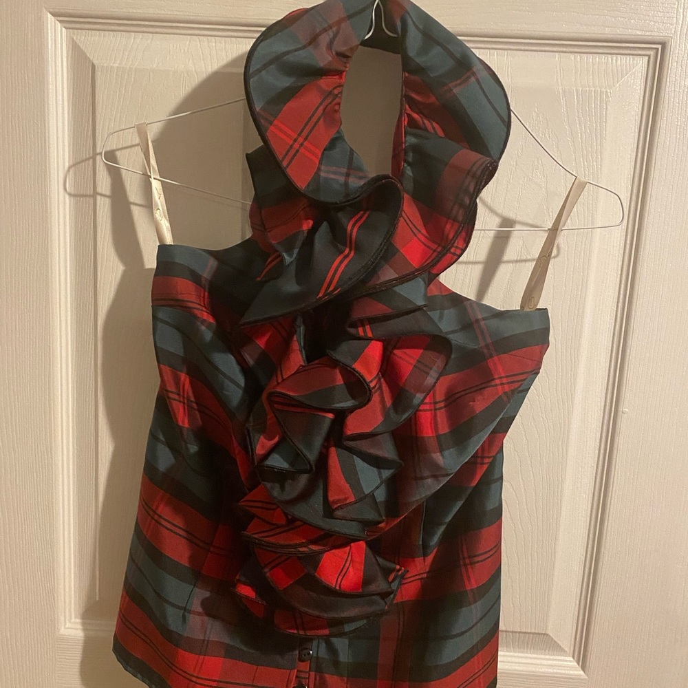 Holiday halter top Red and Green